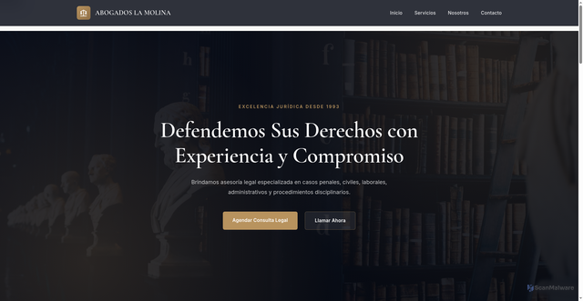 Security scan screenshot of https://abogadoslamolina.com/
