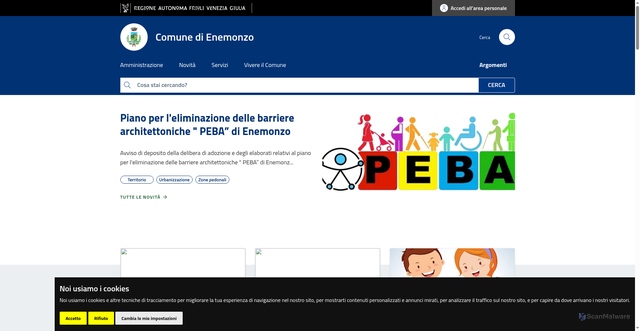 Security scan screenshot of https://www.comune.enemonzo.ud.it/