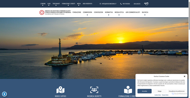 Security scan screenshot of https://www.odcecmessina.it/