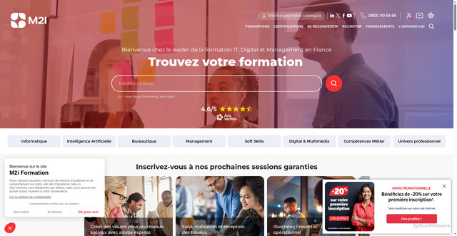 Security scan screenshot of https://www.m2iformation.fr