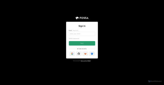 Security scan screenshot of https://app.fossa.com