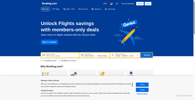 Security scan screenshot of https://www.booking.com