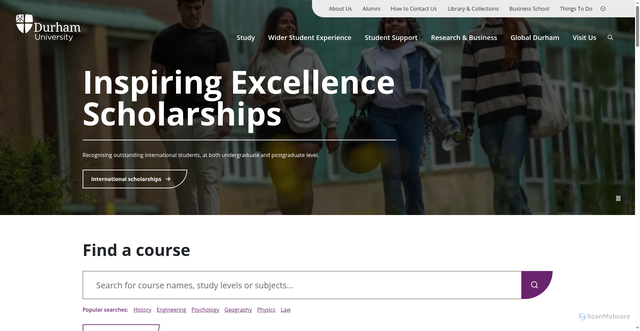 Security scan screenshot of https://www.durham.ac.uk/