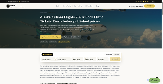Security scan screenshot of https://camli.com/airlines/alaska-airlines