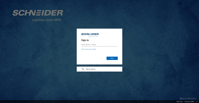Security scan screenshot of https://schneidercie-my.sharepoint.com