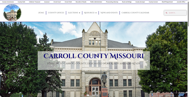 Security scan screenshot of https://www.carrollcountymo.gov/