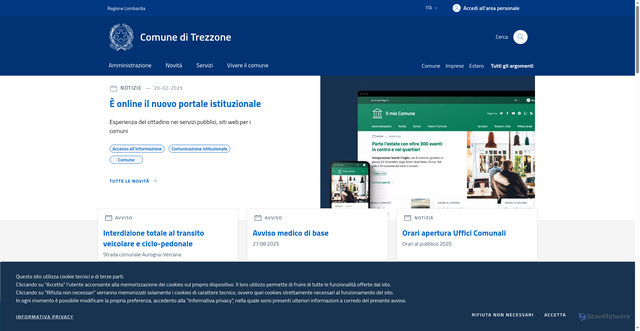 Security scan screenshot of https://www.comune.trezzone.co.it/