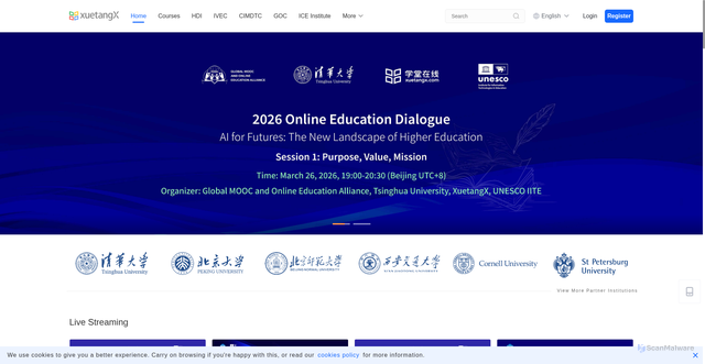 Security scan screenshot of https://www.xuetangx.com