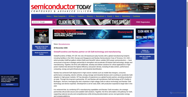 Security scan screenshot of https://www.semiconductor-today.com/news_items/2025/nov/gf-navitas-201125.shtml