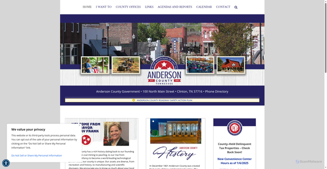 Security scan screenshot of https://andersoncountytn.gov/