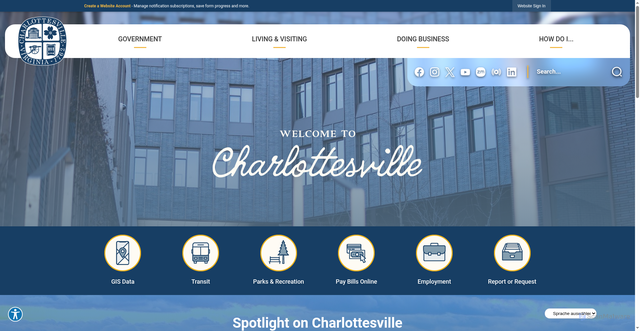Security scan screenshot of https://www.charlottesville.gov/