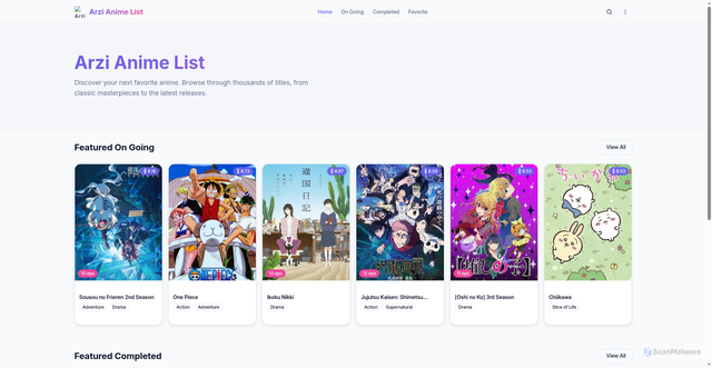 Security scan screenshot of https://arzi-anime-list-ijkemn2xeq.edgeone.dev/