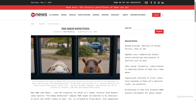 Security scan screenshot of https://www.osvnews.com/the-sheep-detectives/