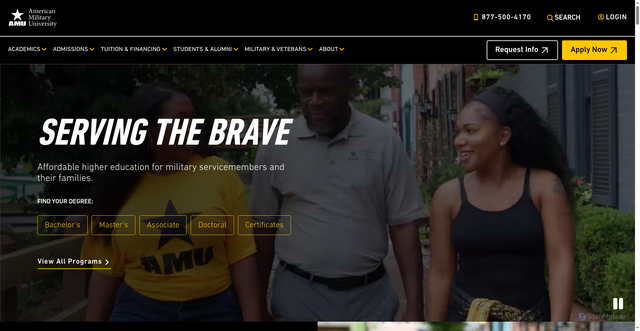 Security scan screenshot of https://www.amu.apus.edu