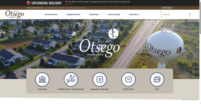 Security scan screenshot of https://otsegomn.gov/