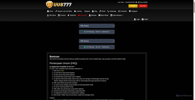 Security scan screenshot of https://xn--12ccfaapan5koap0gbucc0a8bd2cn0dwedknfn7fb2hyyua3k.net/desktop/content/bantuan