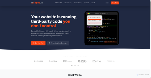 Security scan screenshot of https://dmgm.report-uri.com