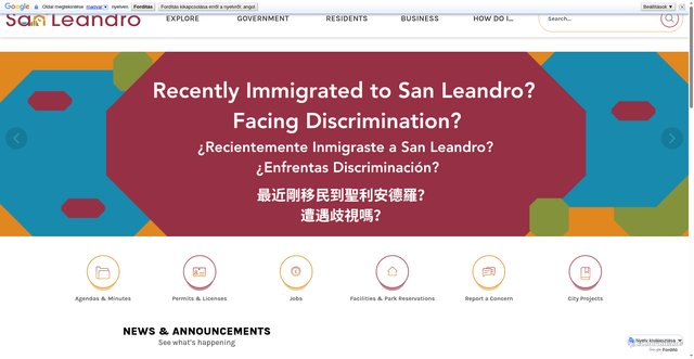 Security scan screenshot of https://www.sanleandro.org/