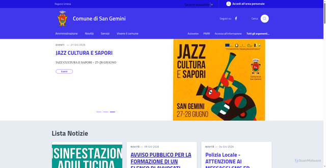 Security scan screenshot of https://www.comune.sangemini.tr.it
