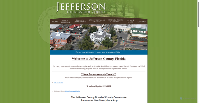 Security scan screenshot of http://www.jeffersoncountyfl.gov/