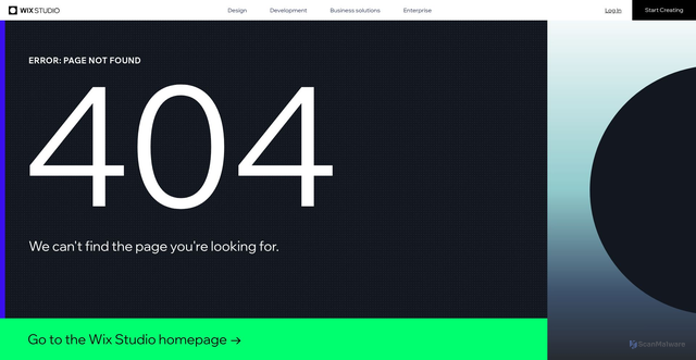 Security scan screenshot of https://home-en-us.wixstudio.com/en-us