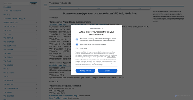 Security scan screenshot of https://vwts.ru