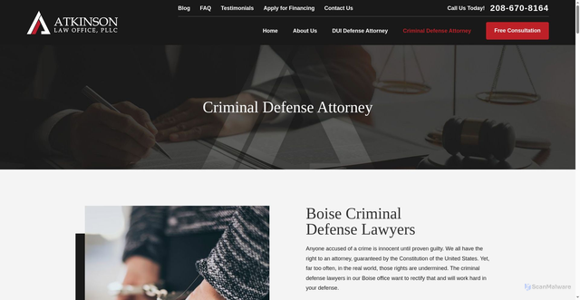 Security scan screenshot of https://www.atkinsonlawoffices.com/criminal-defense-attorney/