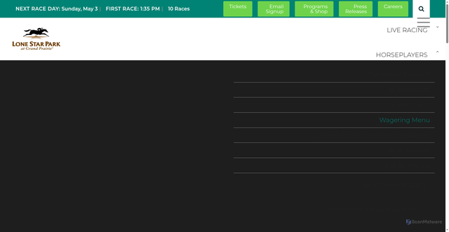 Security scan screenshot of https://www.lonestarpark.com/wageringmenu/