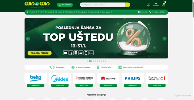 Security scan screenshot of https://winwin.rs
