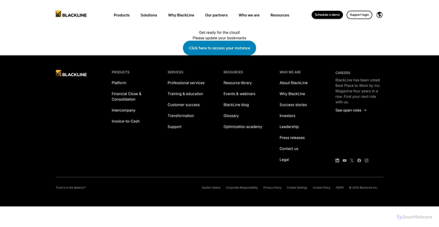 Security scan screenshot of https://verizon.us2.blackline.com
