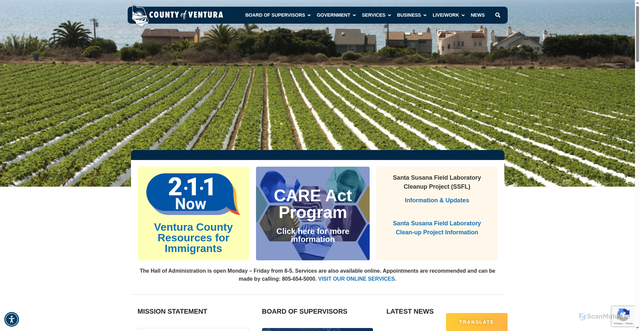 Security scan screenshot of https://venturacounty.gov/
