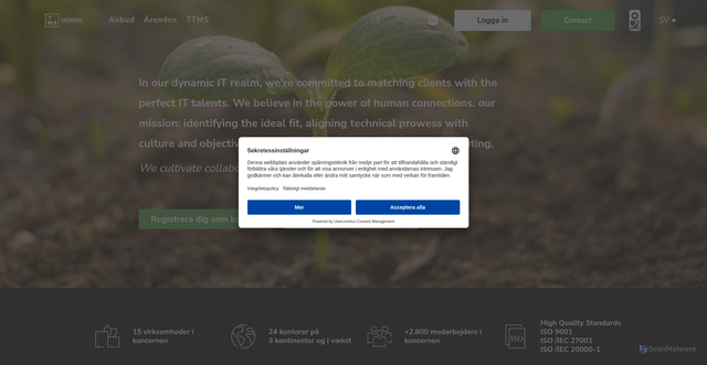 Security scan screenshot of https://ttmsnordic.se