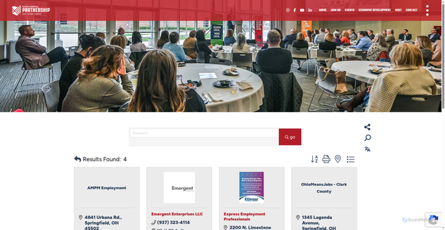 Security scan screenshot of https://business.greaterspringfield.com/list/category/job-recruitment-staffing-services-1405