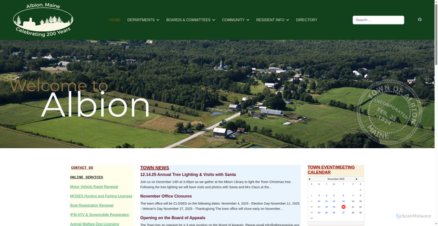 Security scan screenshot of https://albionmaine.gov/