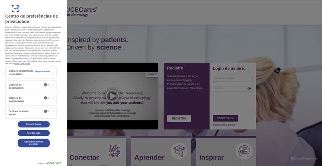 Security scan screenshot of https://www.ucbcaresforneurology.com.br