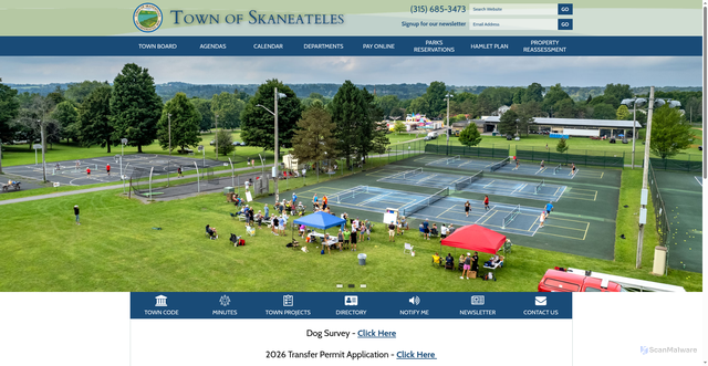 Security scan screenshot of https://www.townofskaneateles.gov/