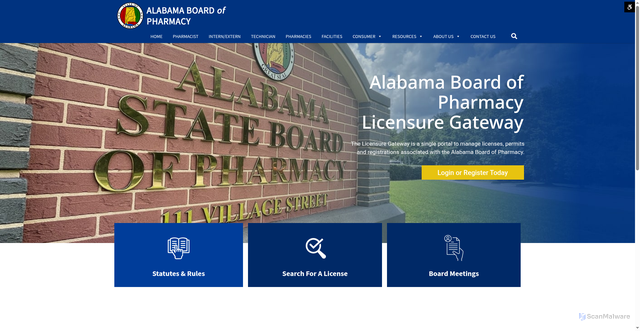 Security scan screenshot of https://albop.com/
