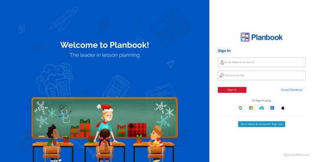 Security scan screenshot of https://auth.planbook.com