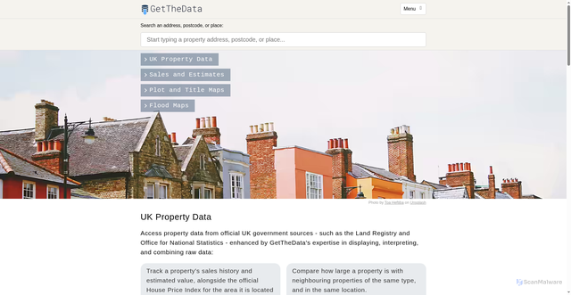 Security scan screenshot of https://www.getthedata.com