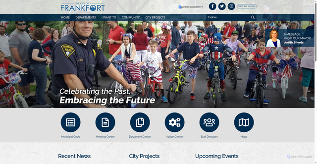Security scan screenshot of https://frankfort-in.gov/