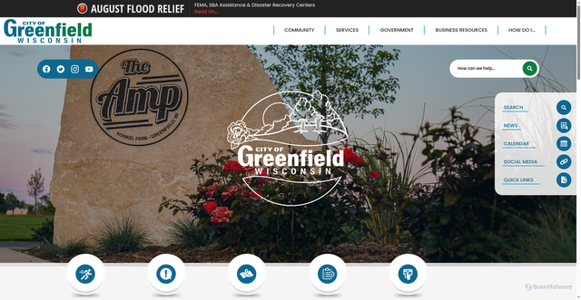 Security scan screenshot of https://www.ci.greenfield.wi.us/