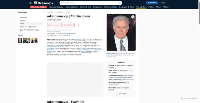 Security scan screenshot of https://www.wtshetab.com/?biography%2FMartin-Sheen=