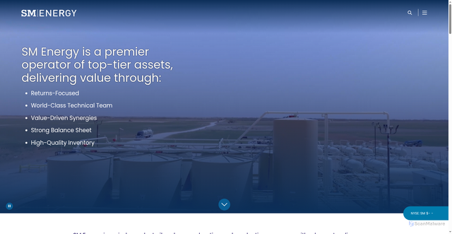 Security scan screenshot of https://www.sm-energy.com/