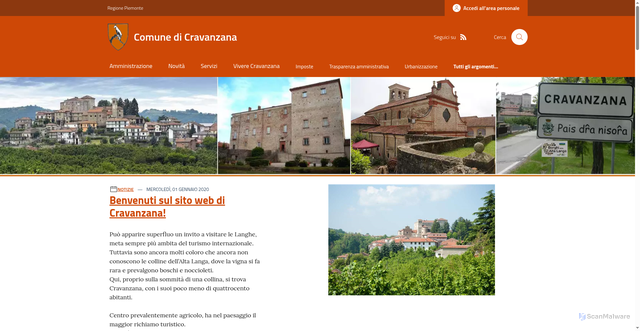 Security scan screenshot of https://www.comune.cravanzana.cn.it/