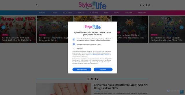 Security scan screenshot of https://stylesatlife.com