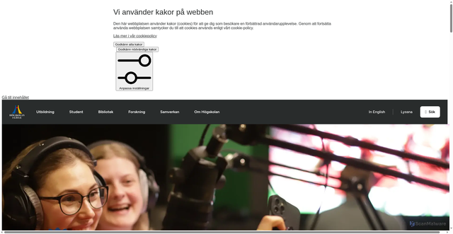 Security scan screenshot of https://www.hig.se/