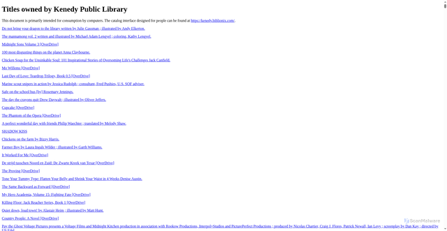 Security scan screenshot of https://kenedy.biblionix.com/catalog/titles/