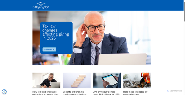 Security scan screenshot of https://dafgiving360.org