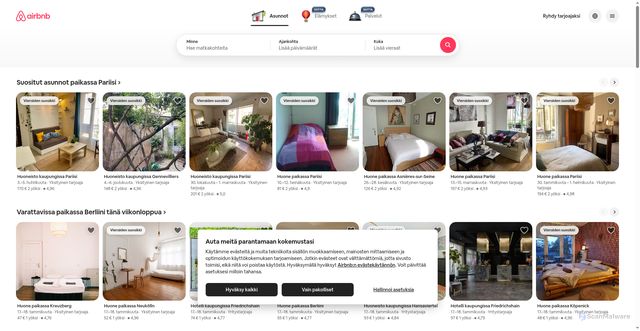 Security scan screenshot of https://airbnb.fi
