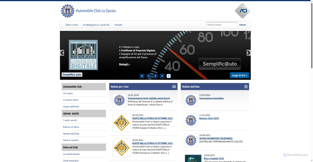 Security scan screenshot of https://www.laspezia.aci.it